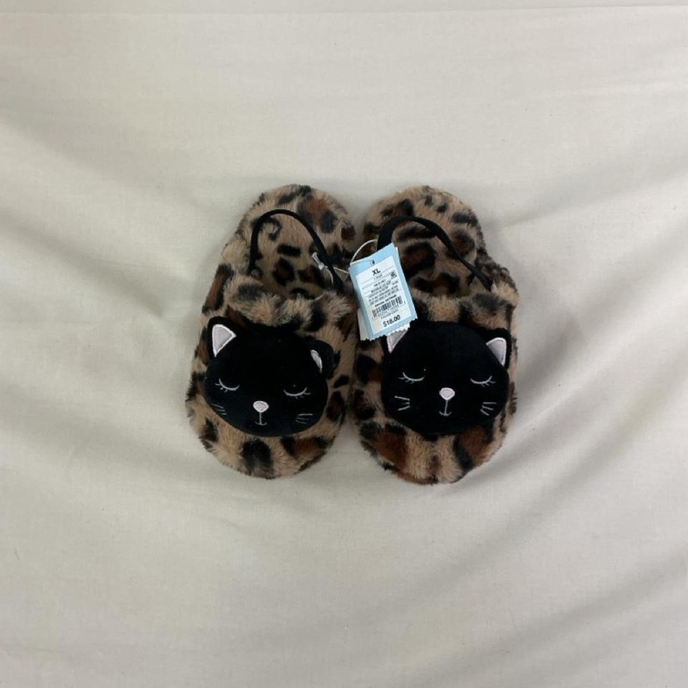 Super cute leopard print kids slippers